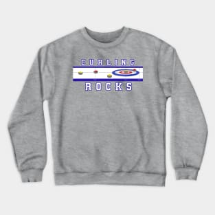 Curling Rocks - Silver BackGround Crewneck Sweatshirt